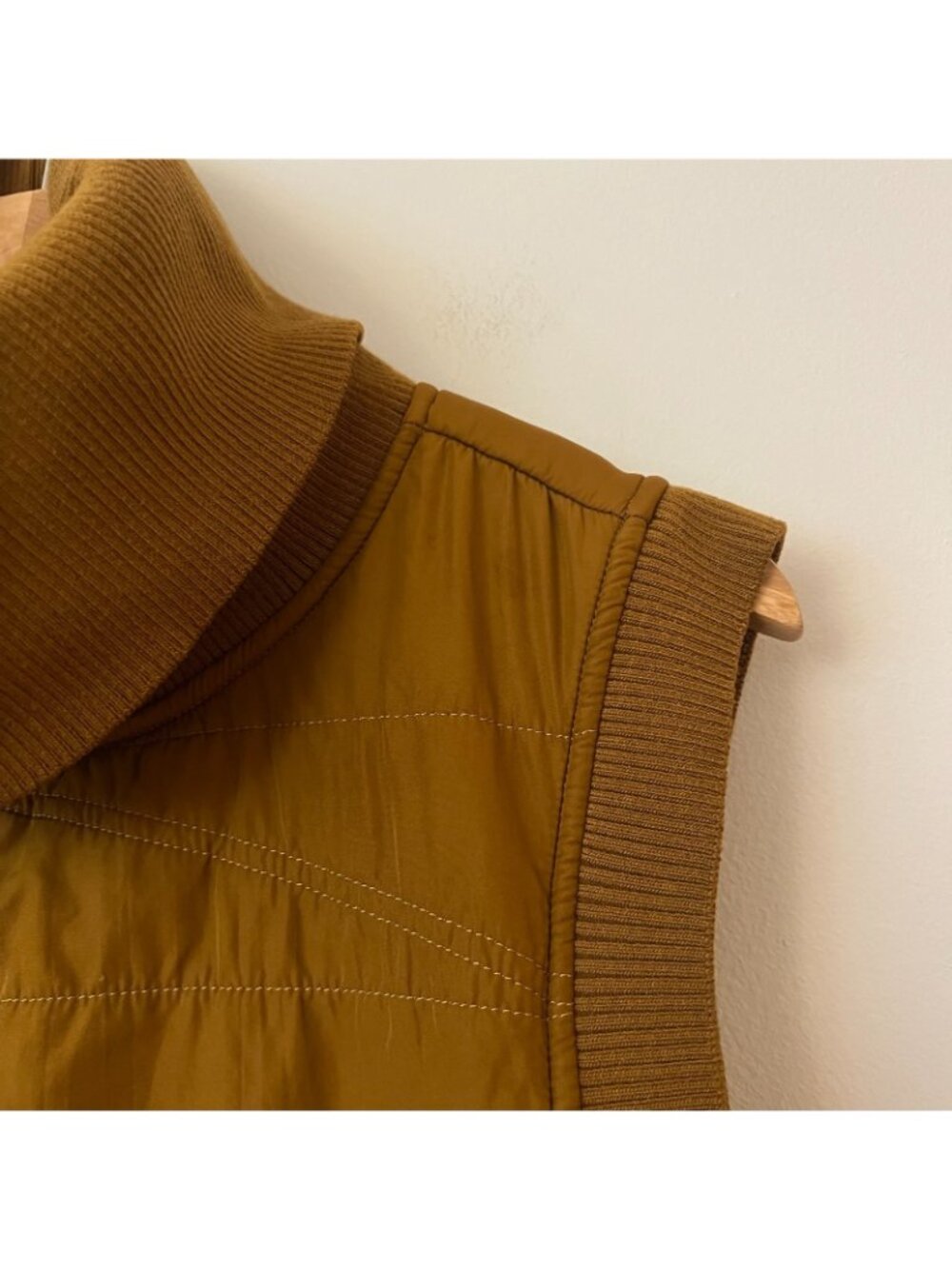 Prana Esla Quilted Sleeveless Collared Tunic Golden Brown Women's Size Large - Picture 5 of 12